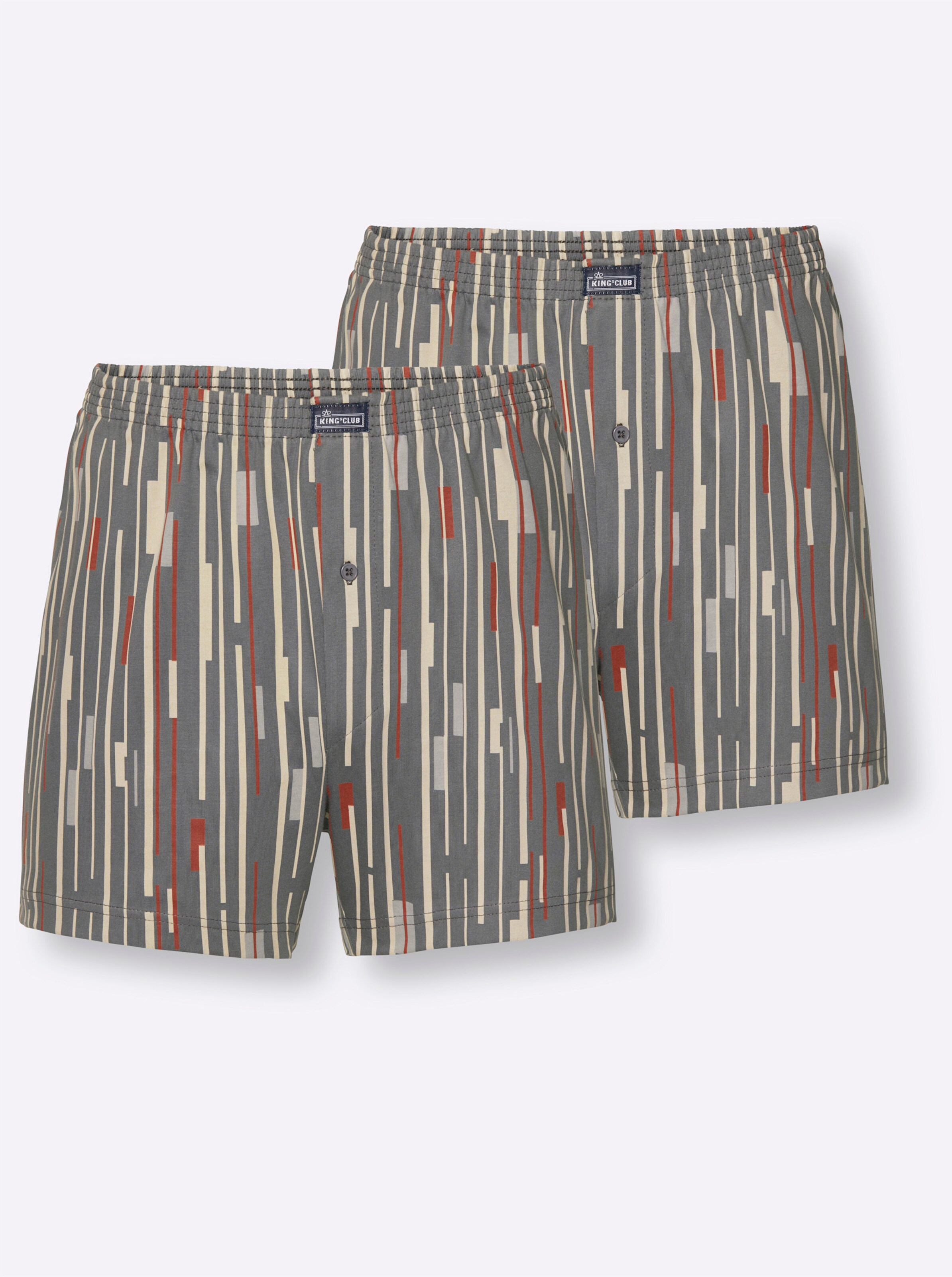 KINGsCLUB Boxershorts in grau-bedruckt