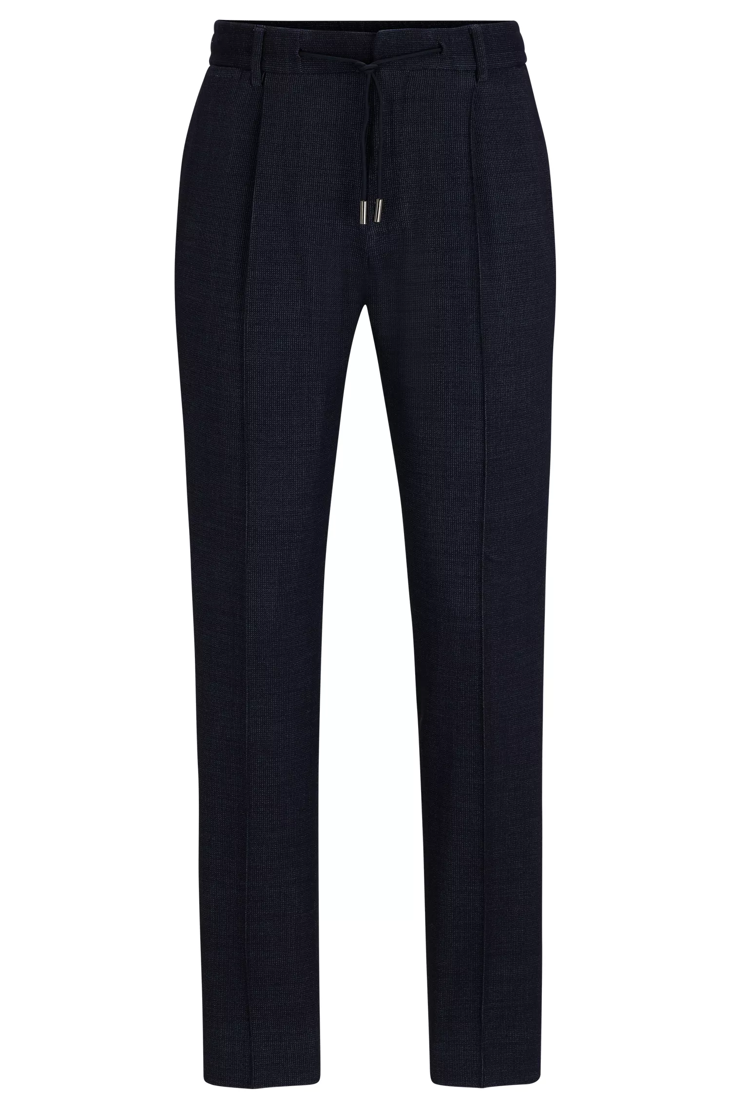 Calça BOSS Camel-Slim-fit em mistura de lã com seda.