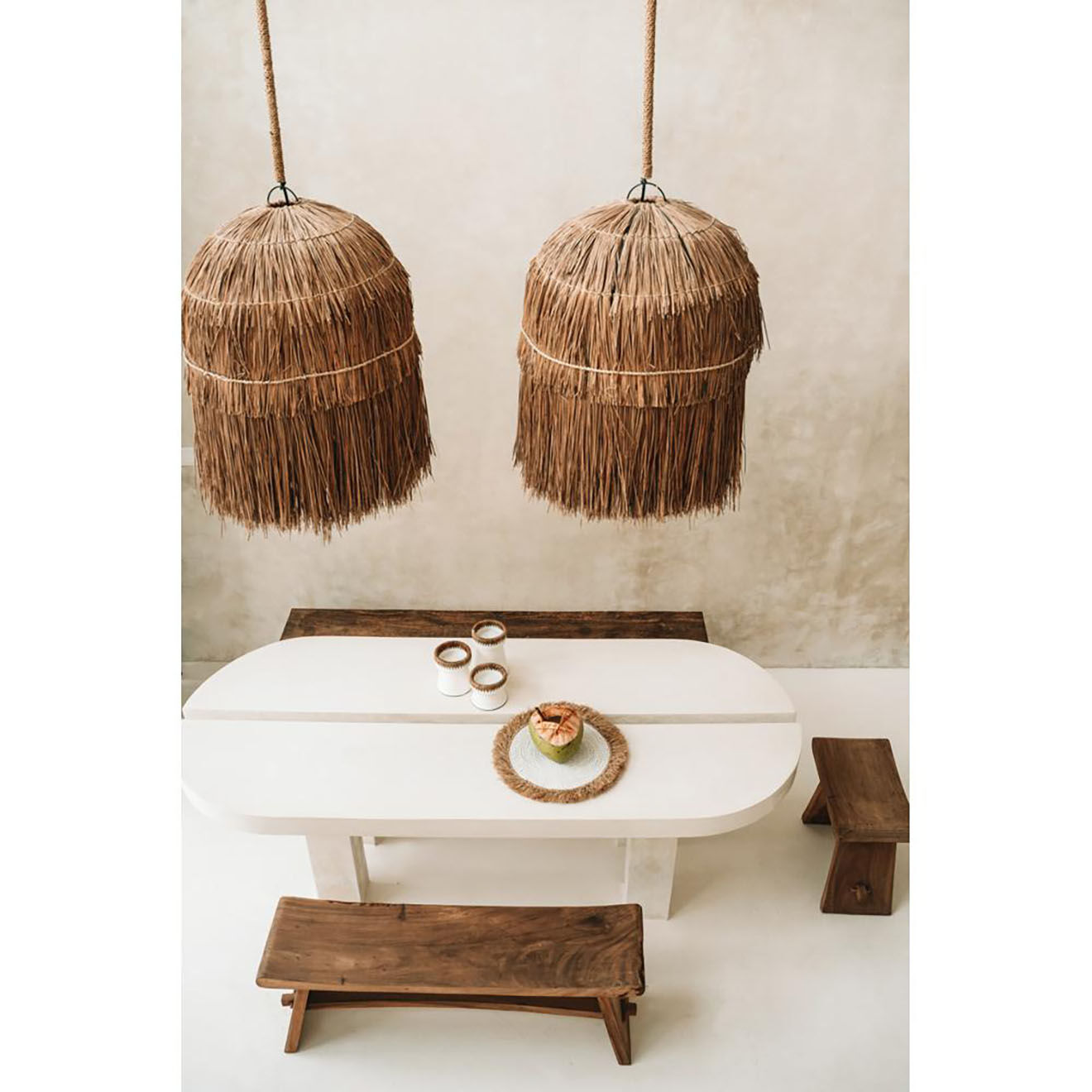 Bazar Bizar Tabouret Suar beige - 50x30x45 cm