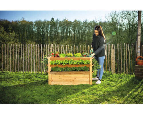 Premium verhoogde tuinbak WESTMANN maat XXL 124 x 91 x 73 cm naturel