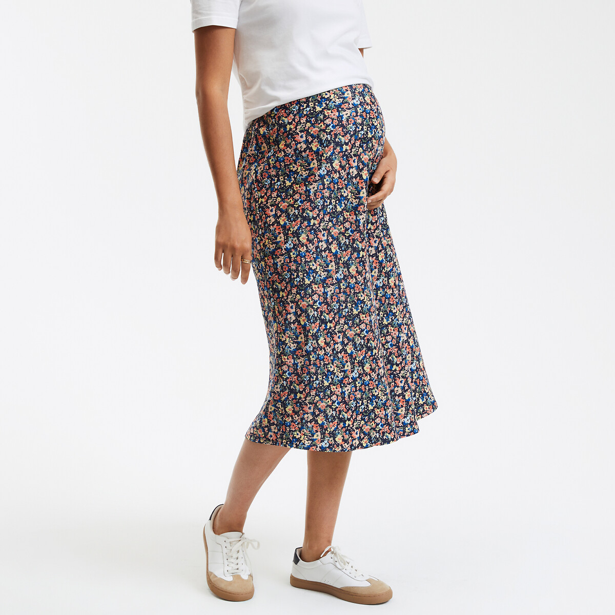 COLEÇÕES LA REDOUTE<br>Saia de maternidade em cetim estampado