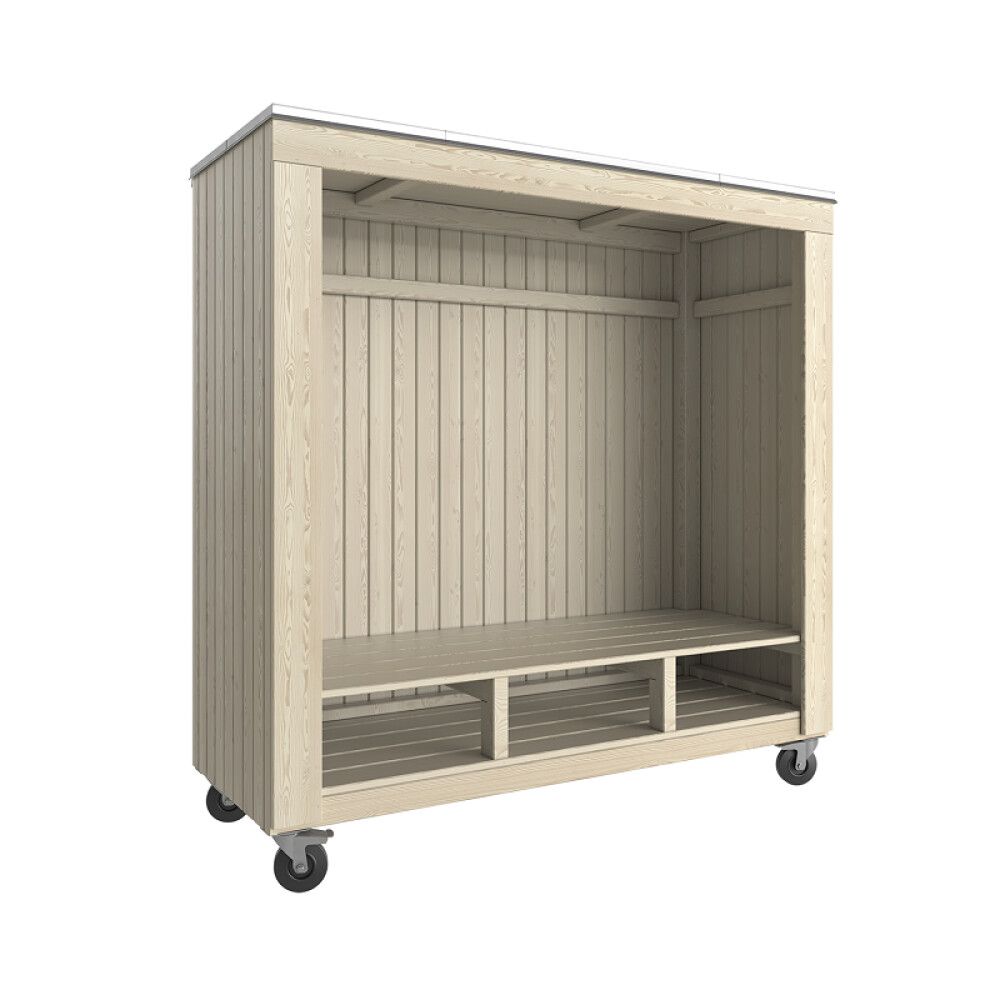 REDSKAPSBOD PLUS MED HJUL 179X67X183CM UBEHANDLET