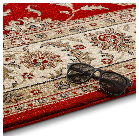 Tapis style persan en velours ras - kiana - rouge antique - 200 x 290 cm