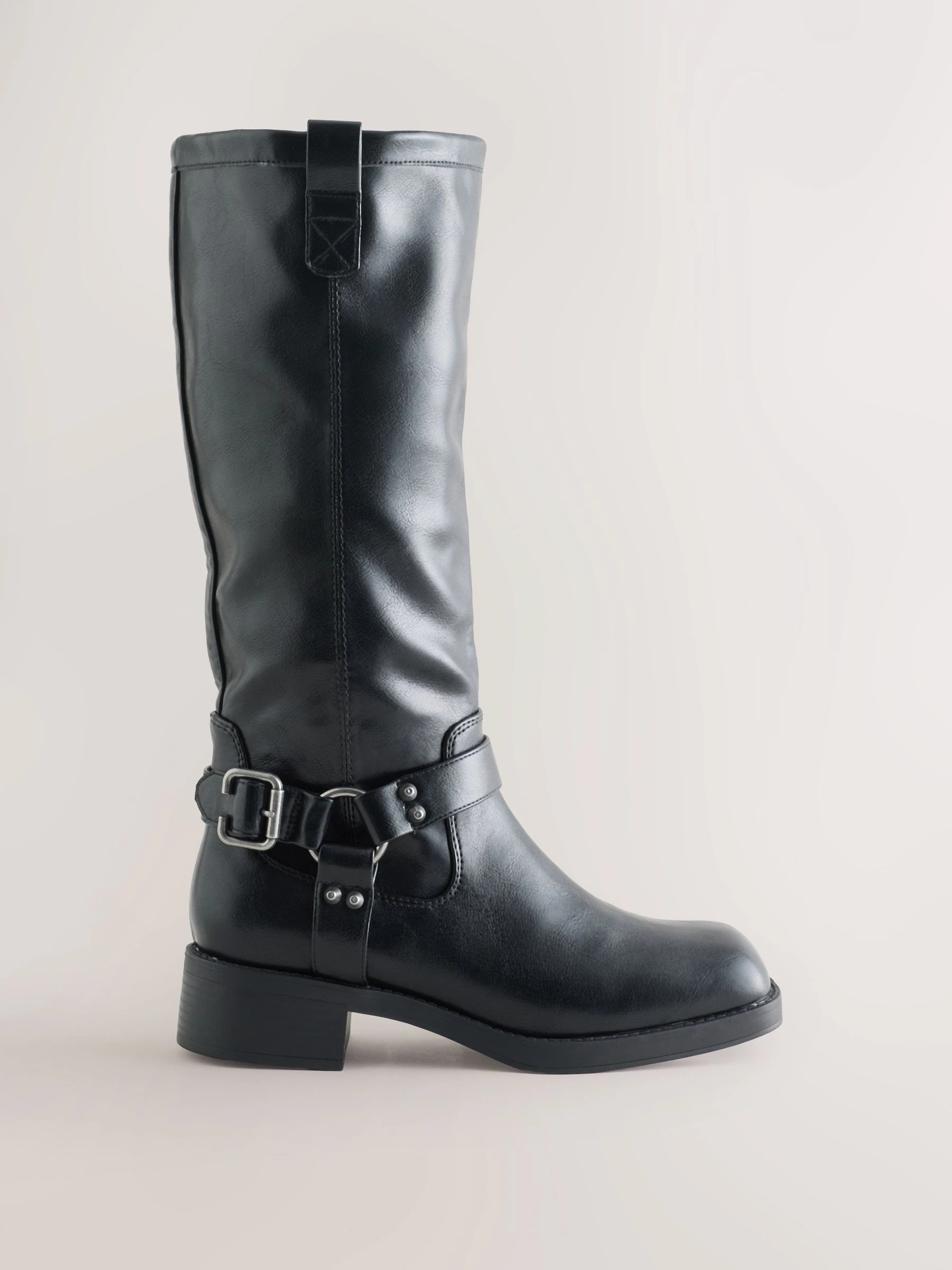 Zwart - Forever Comfort® Knee High Biker Boots
