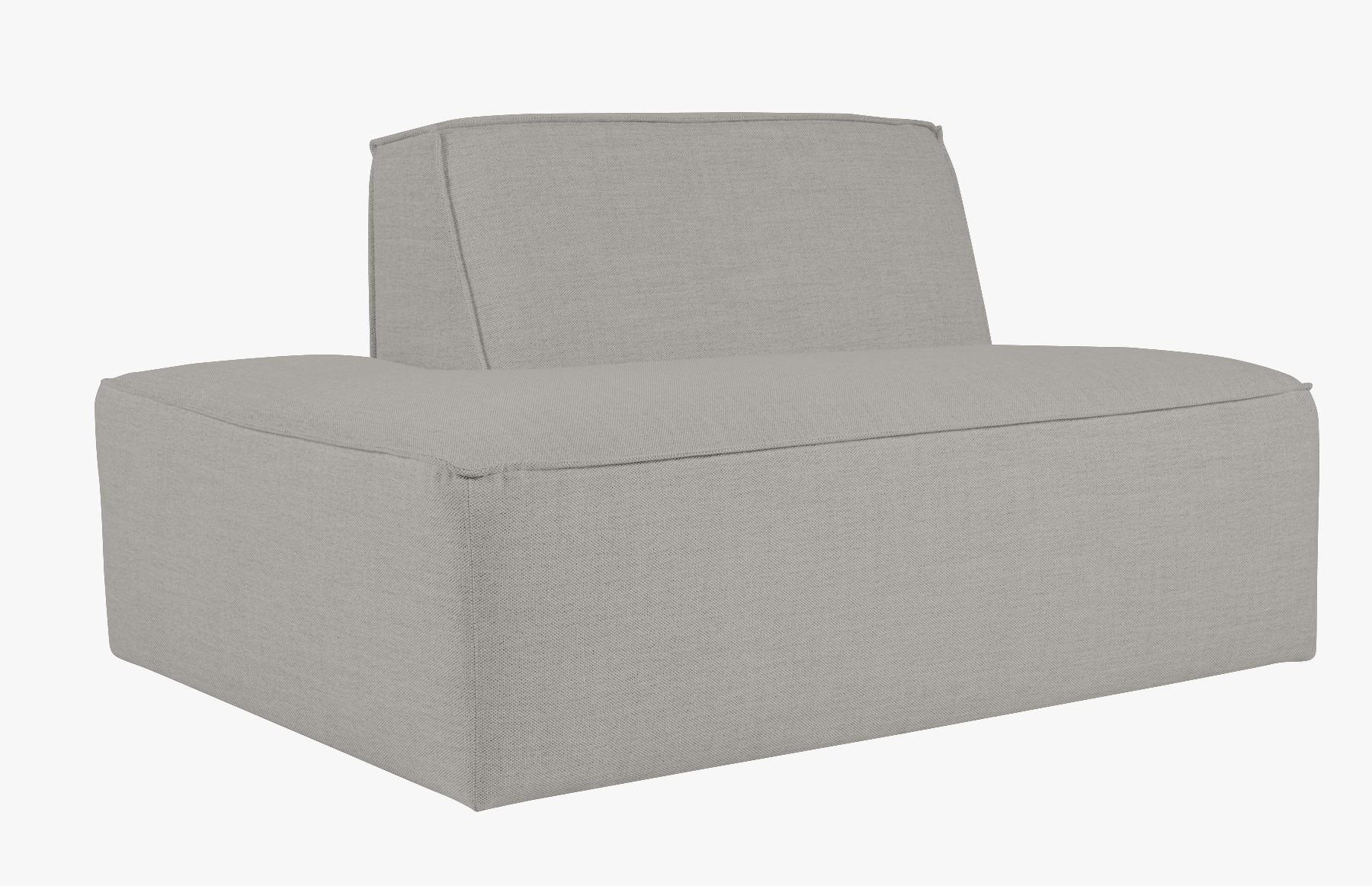Modulsofa åpen ende venstre grå - 134x93x73 cm