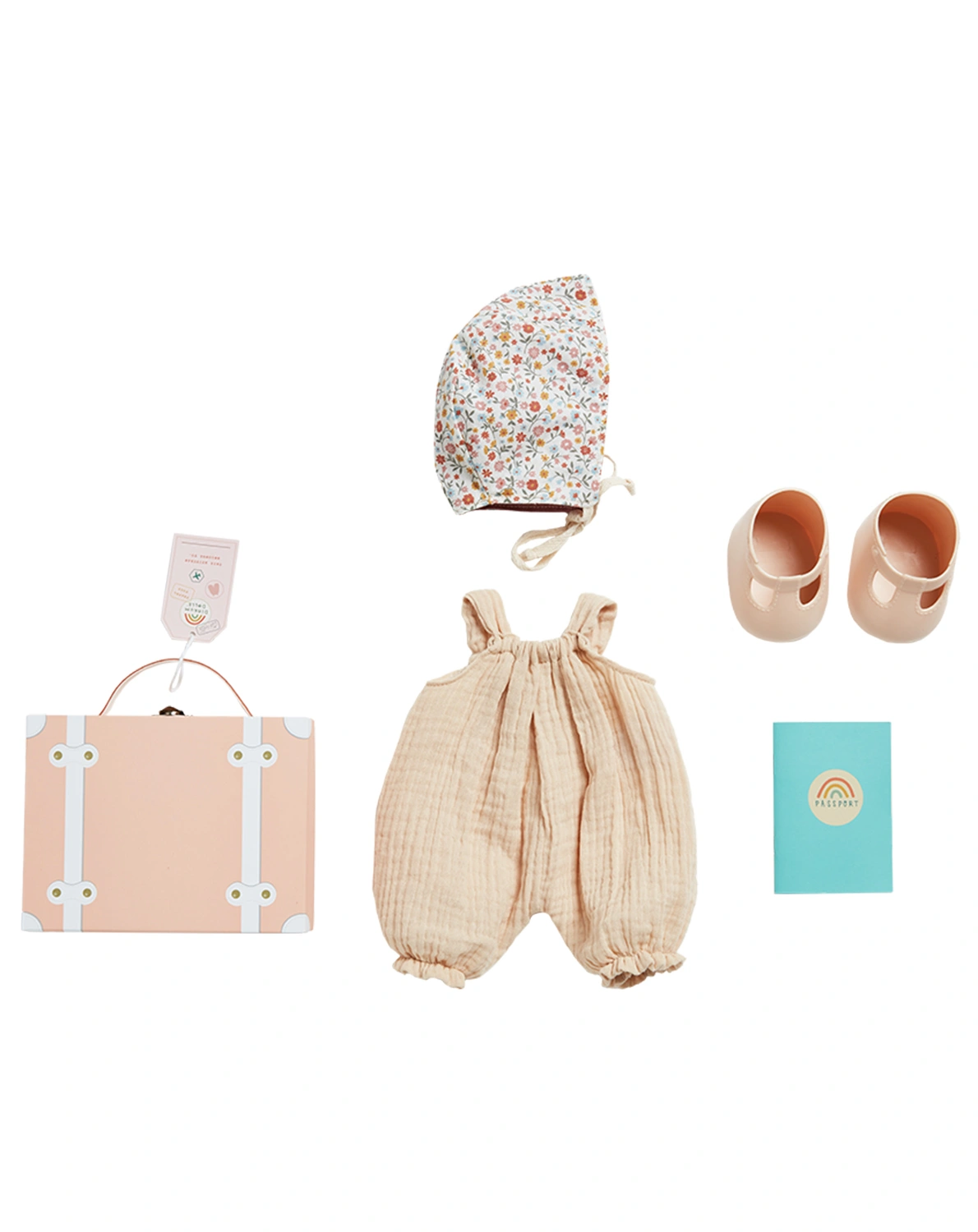 Puppenzubehör PUPPENKOFFER - TRAVEL (35cm) 5-teilig in blush