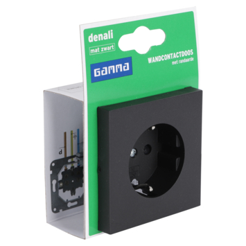 GAMMA Denali Enkel Geaard Stopcontact Mat Zwart