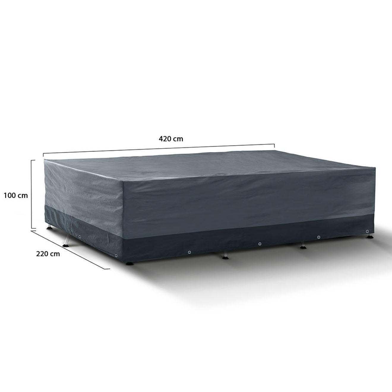 Pratik Garden Housse de protection pour piscine rectangulaire gris/noir -  420x220x100 cm