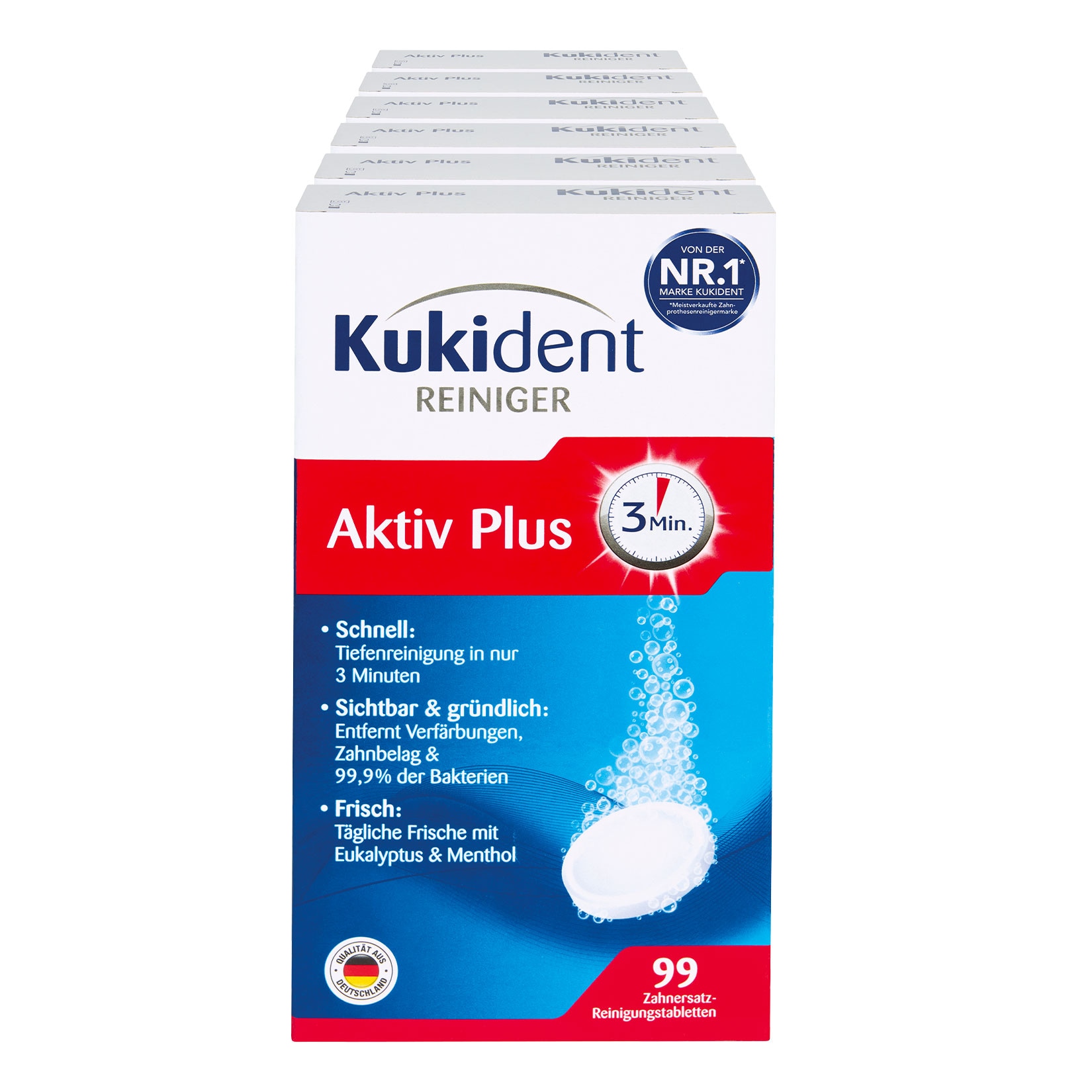 Kukident Aktiv Plus 99 Stück, 6er Pack