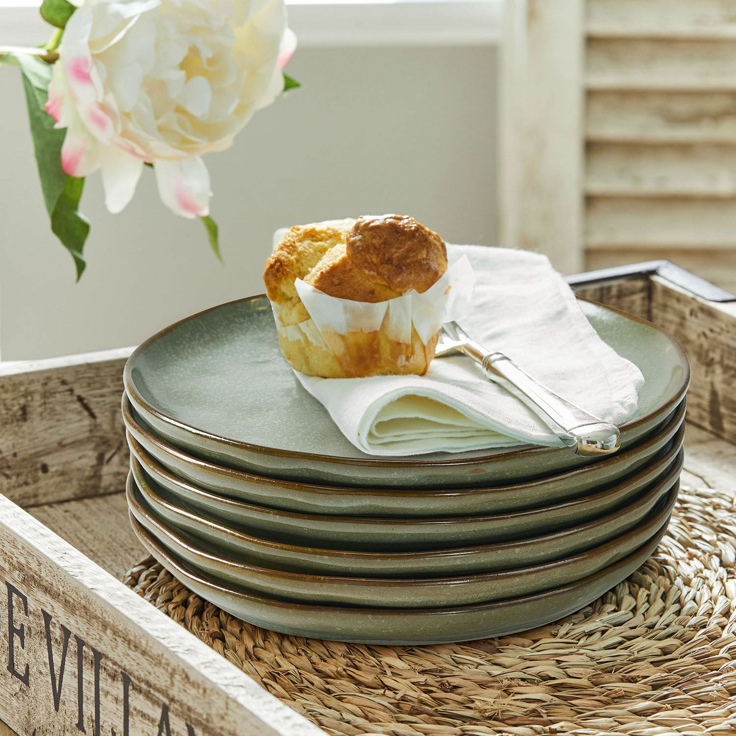 Dessertteller 6er Set Biarré türkis/braun