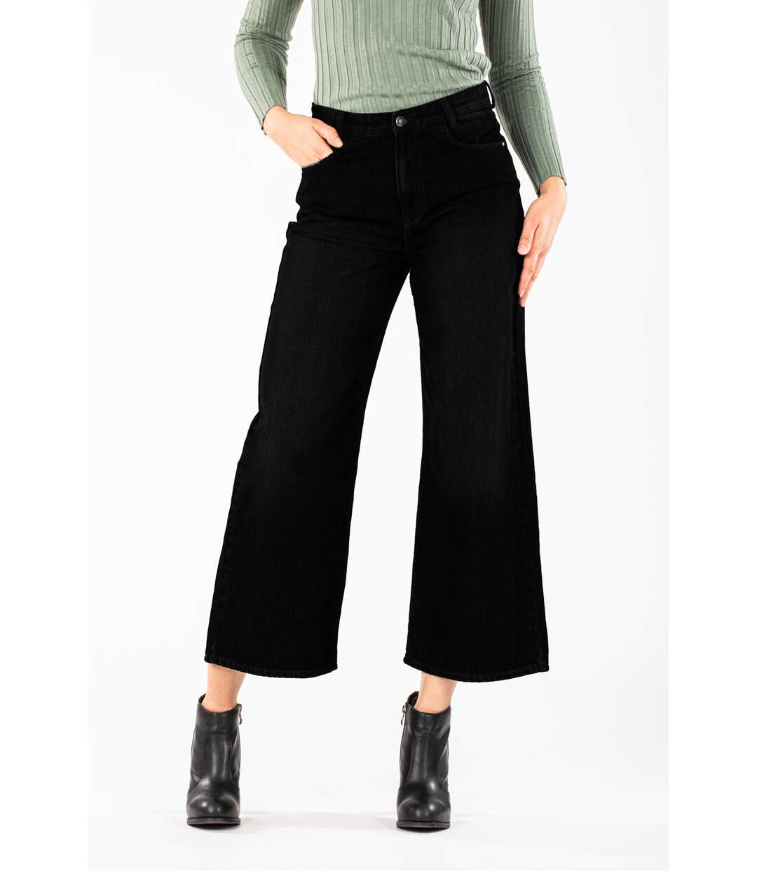 Jeans ample longueur chevilles DORY NOIR