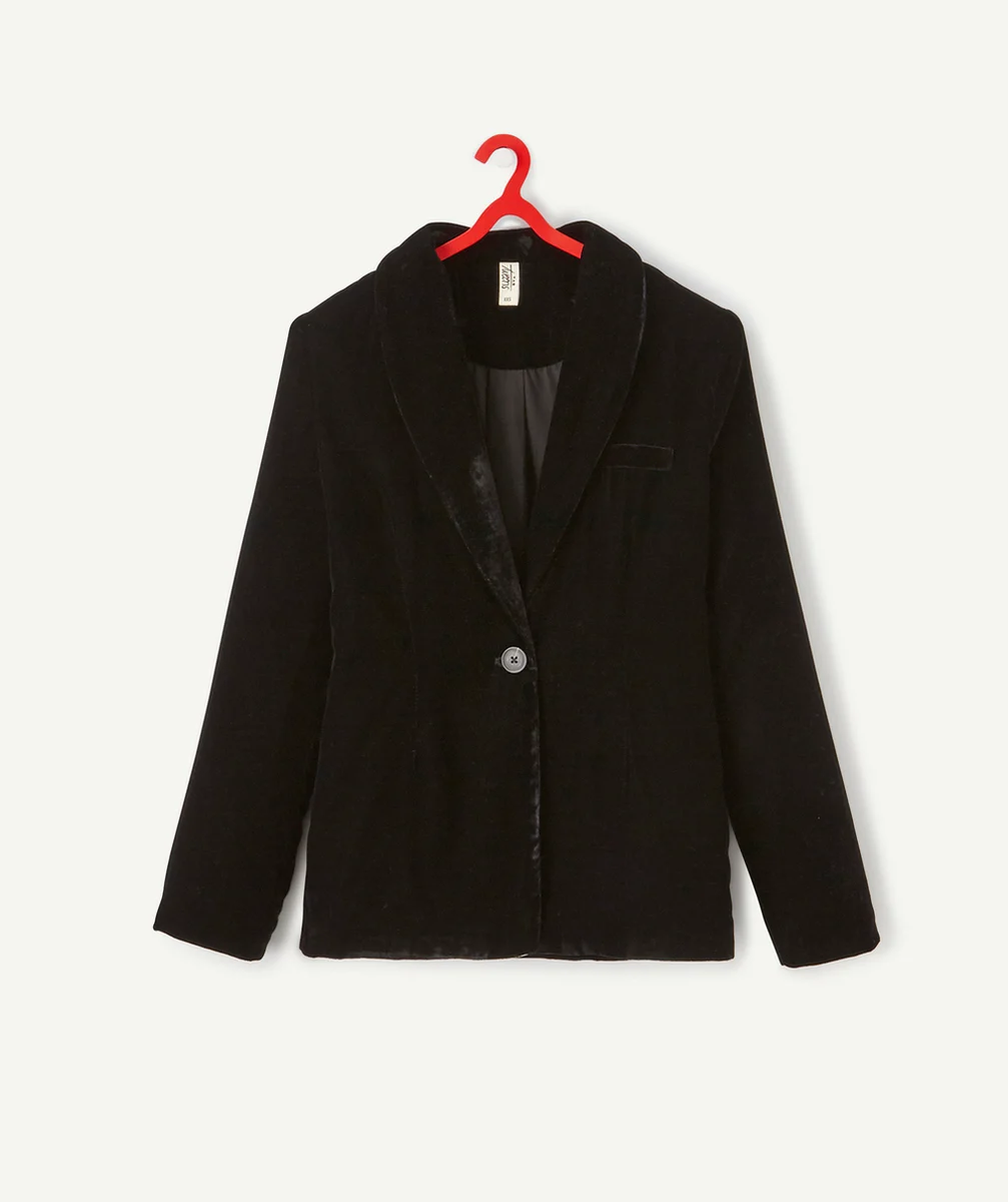BLAZER FILLE EN VELOURS NOIR
