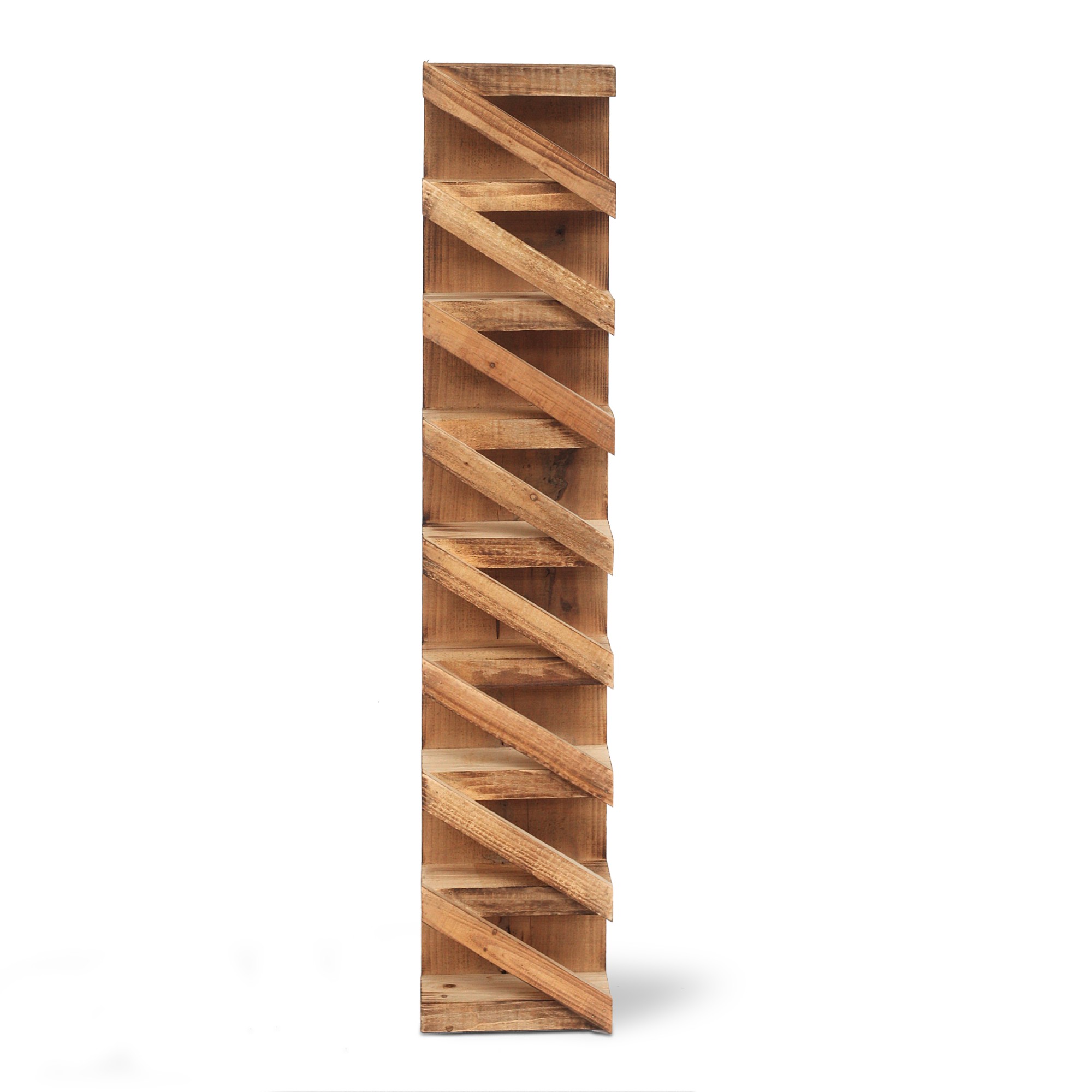 Weinregal, 8 Fächer mit Wandaufhängung, natur, H 94 cm, B 20 cm, T 11,5 cm von fischer's lagerhaus