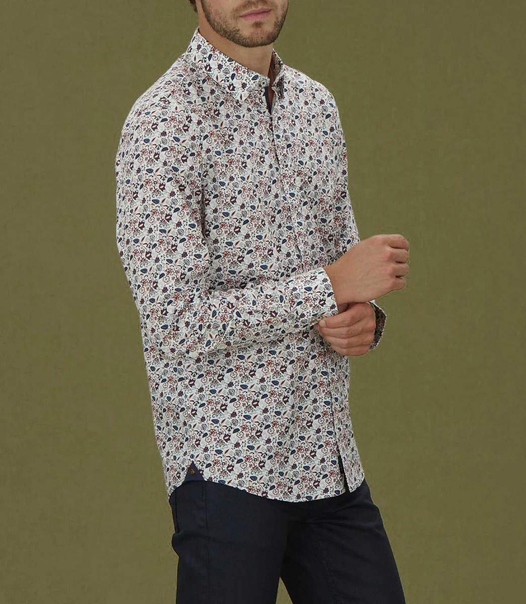 Chemise casual imprimé rouge 