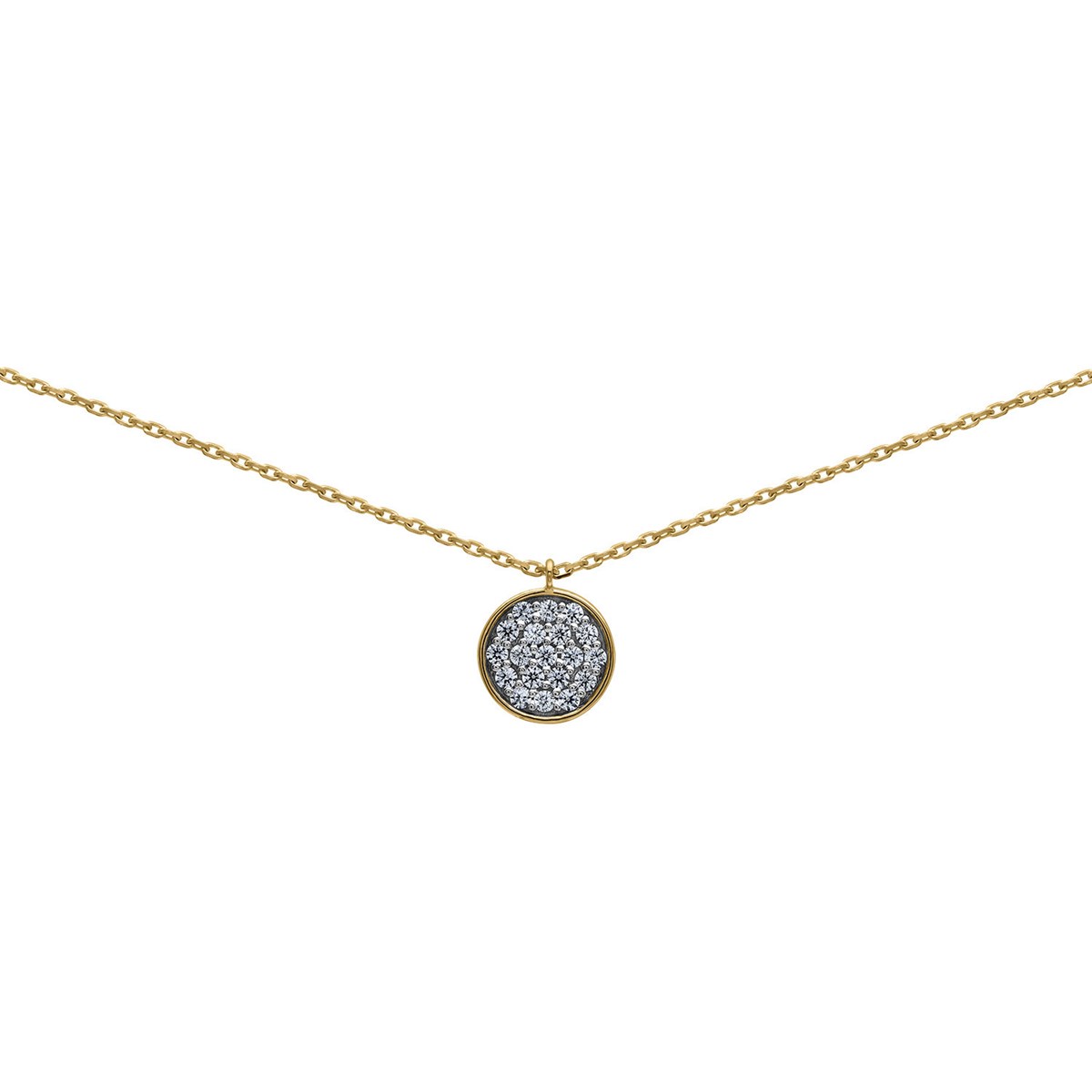 Collier Brillaxis or jaune pastille empierrée