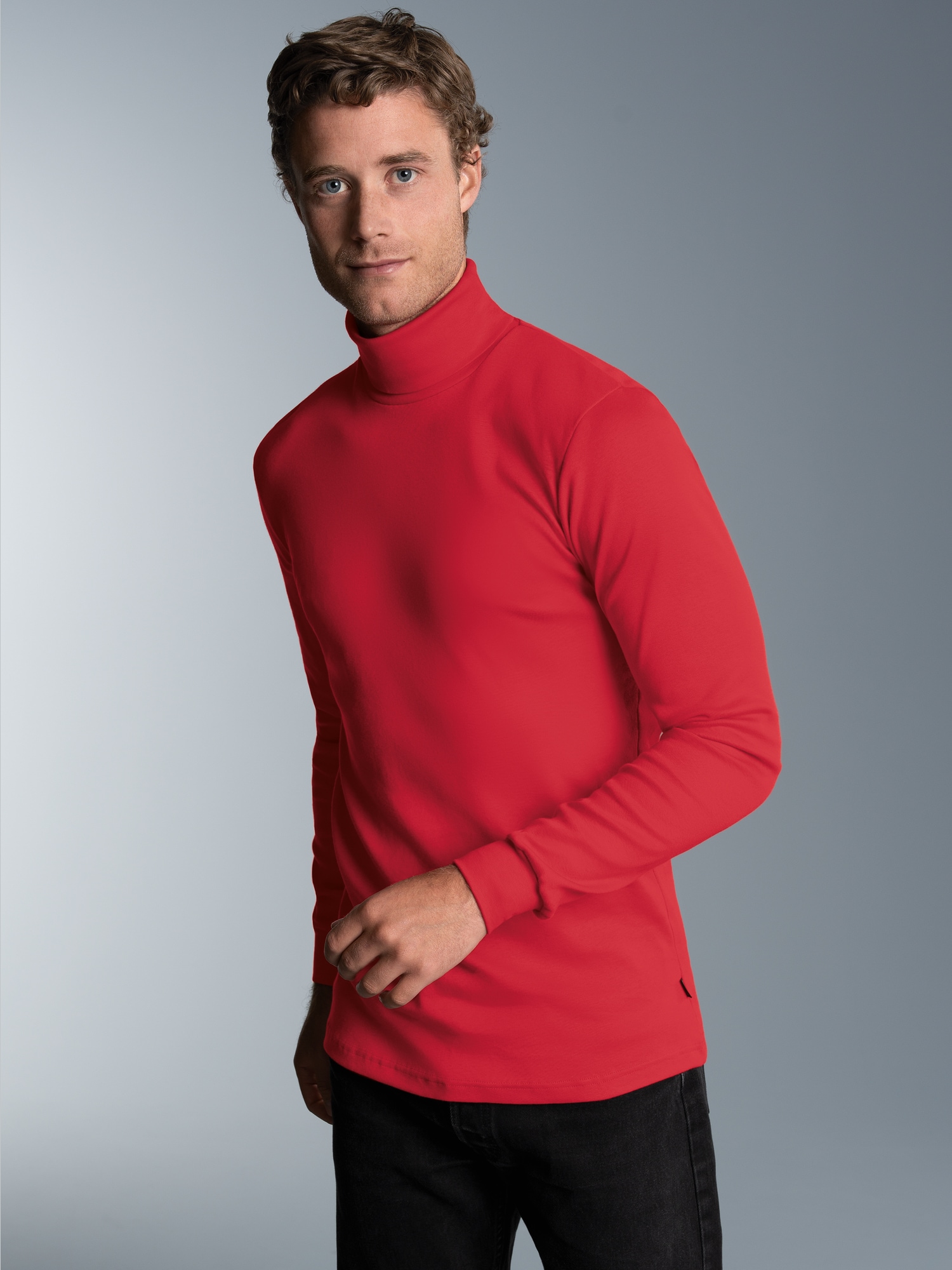 Langarm Ski/Sportrollkragenpullover Kirsch