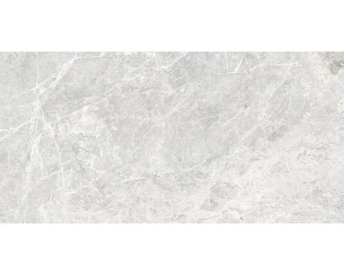 Porseleinen wand- en vloertegel Pietra Marmo lichtgrijs 60 x 120 x 0,9 cm geaderd gerectificeerd
