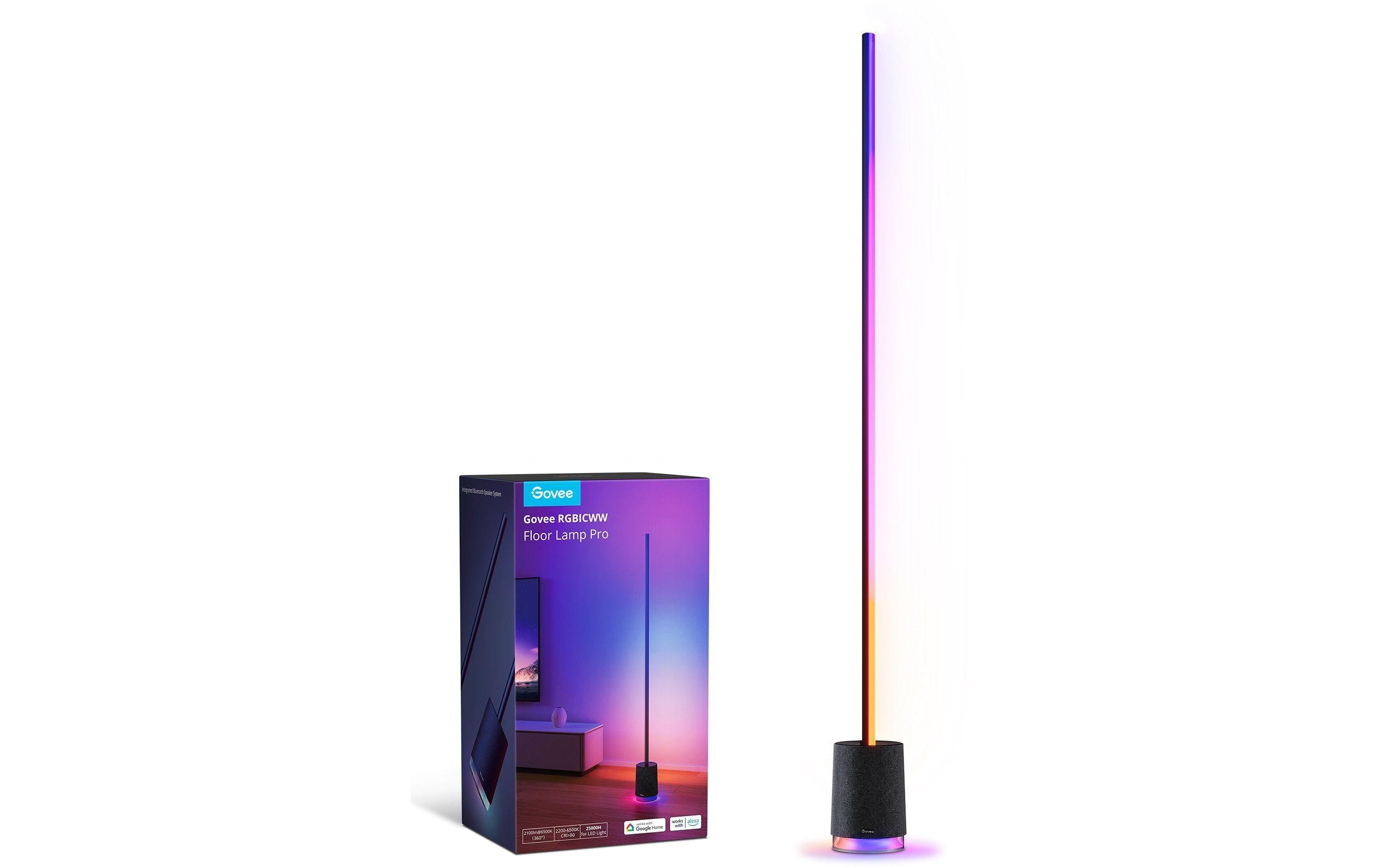 Lyra RGBICWW Eck-Stehleuchte mit Lautsprecher, Schwarz<br>Smarte Stehleuchte im modernem All-in-One-Design