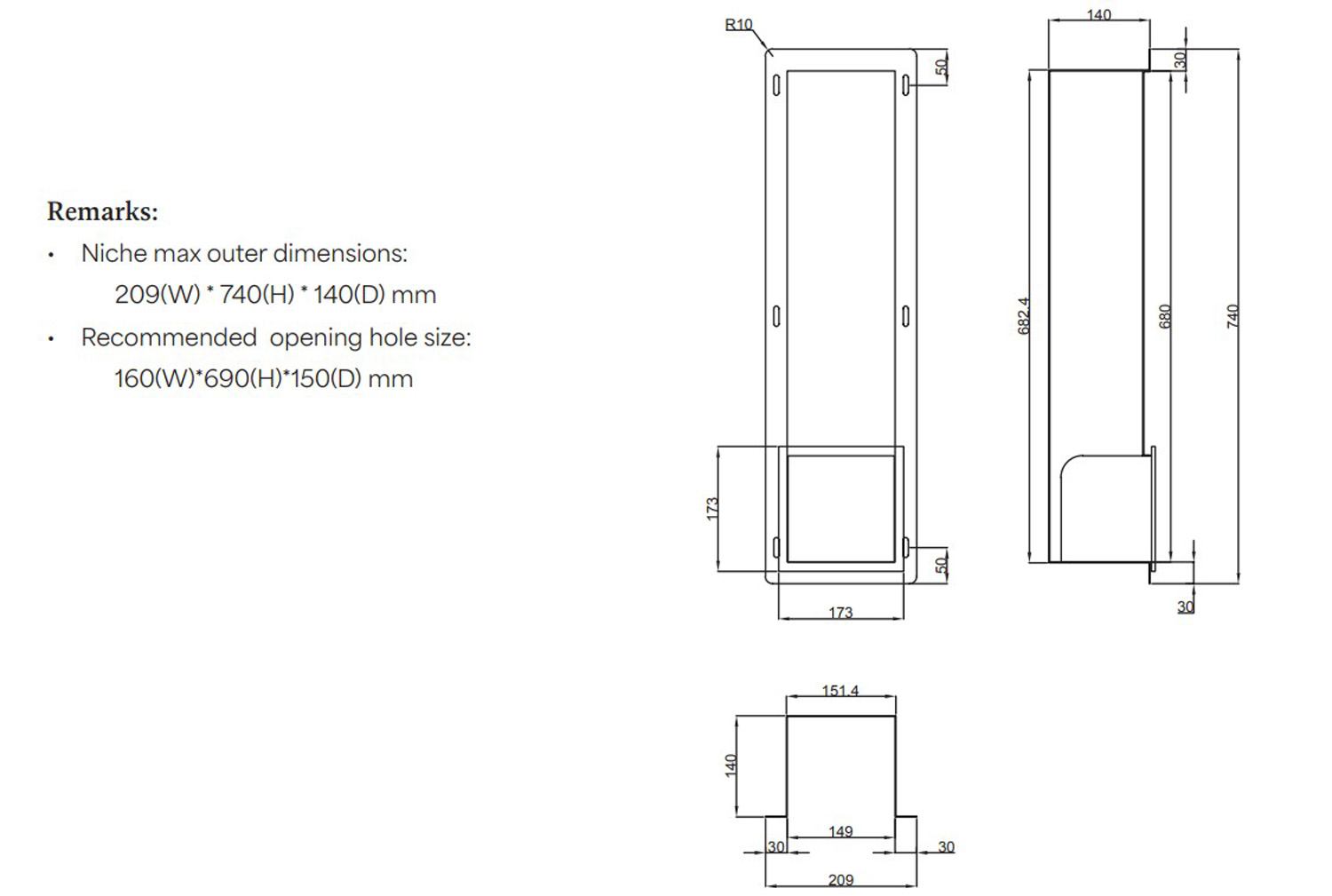 Hotbath &More inbouw reserverolhouder RVS