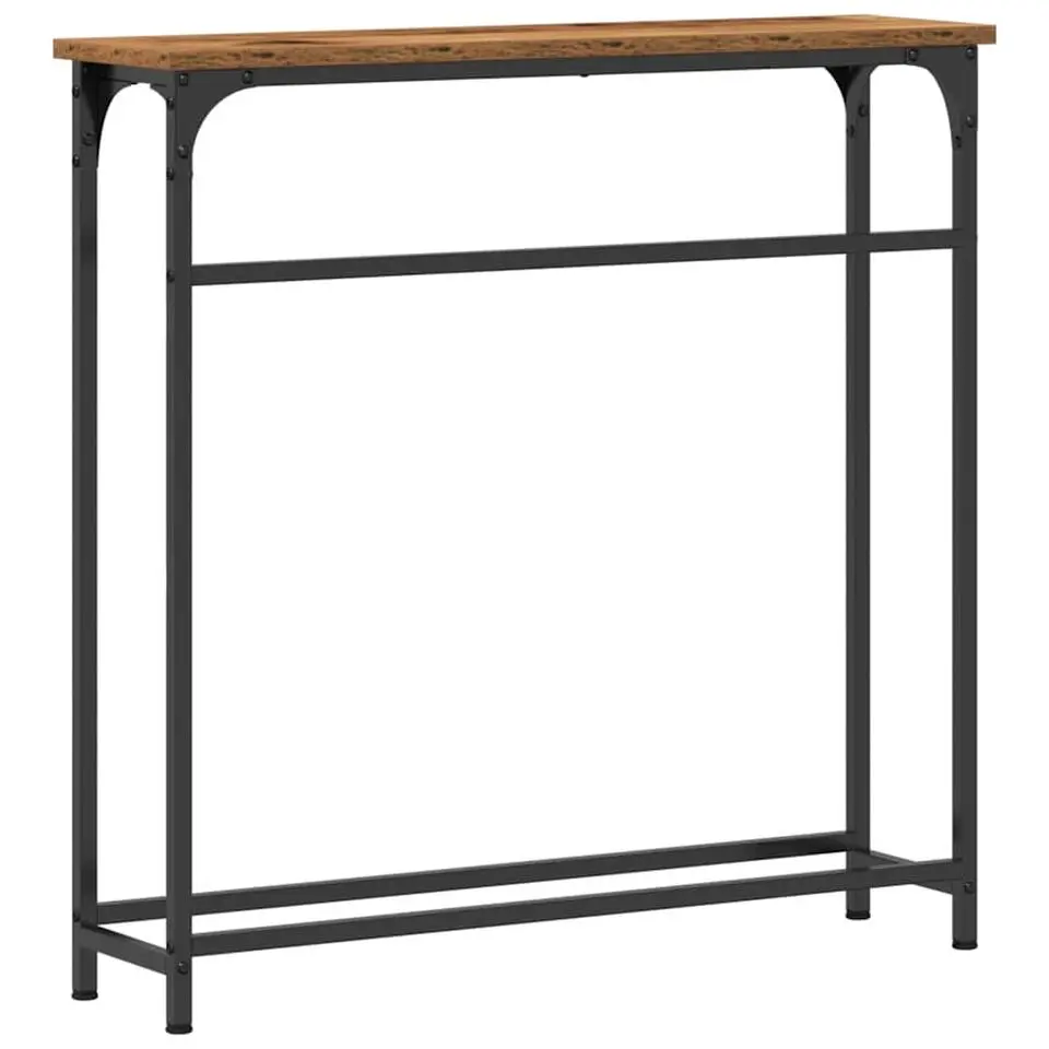 vidaXL - Sidetable - Oud hout - Gelaagd hout en metaal - 75x19.5x75 cm