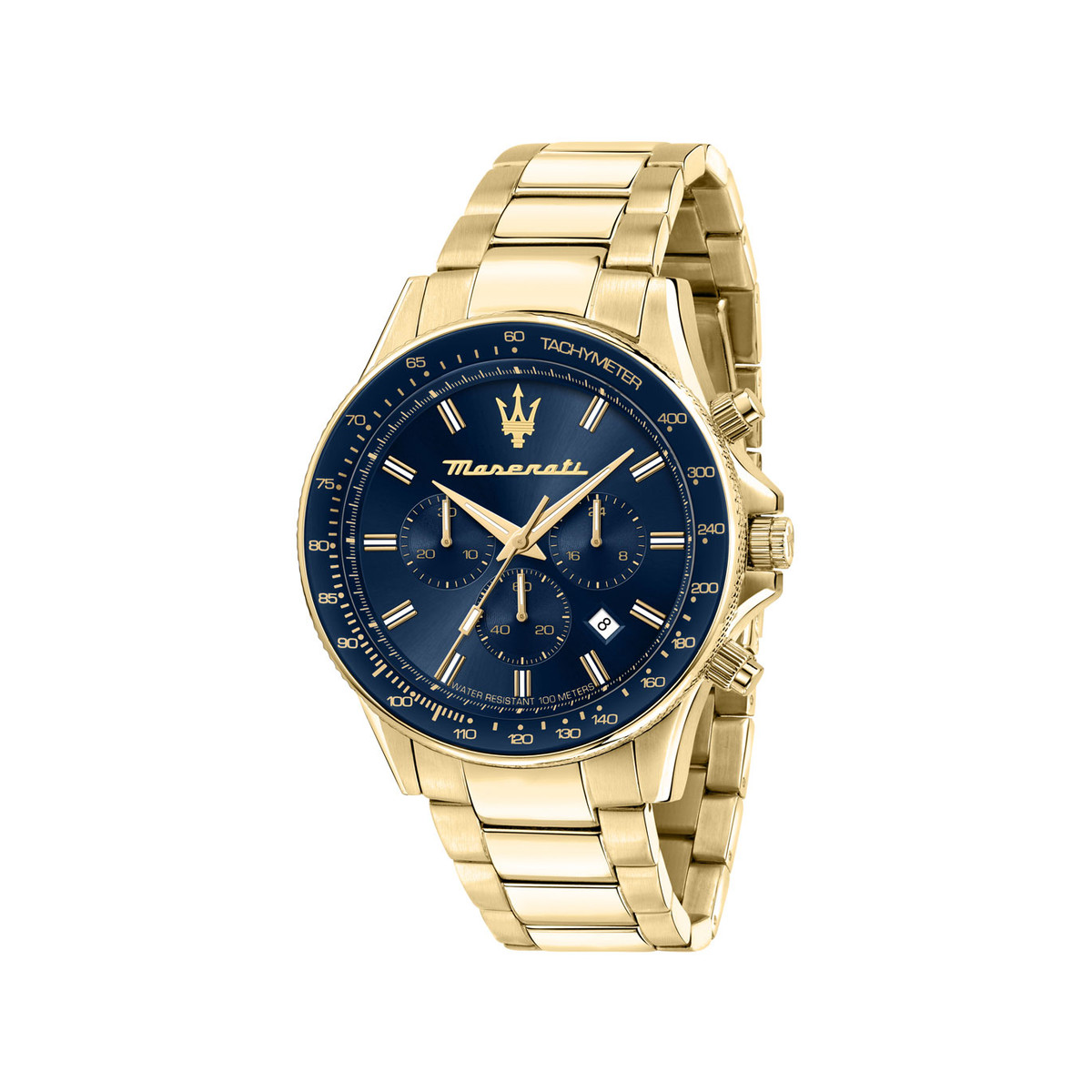 Montre MASERATI homme bracelet acier inoxydable doré jaune