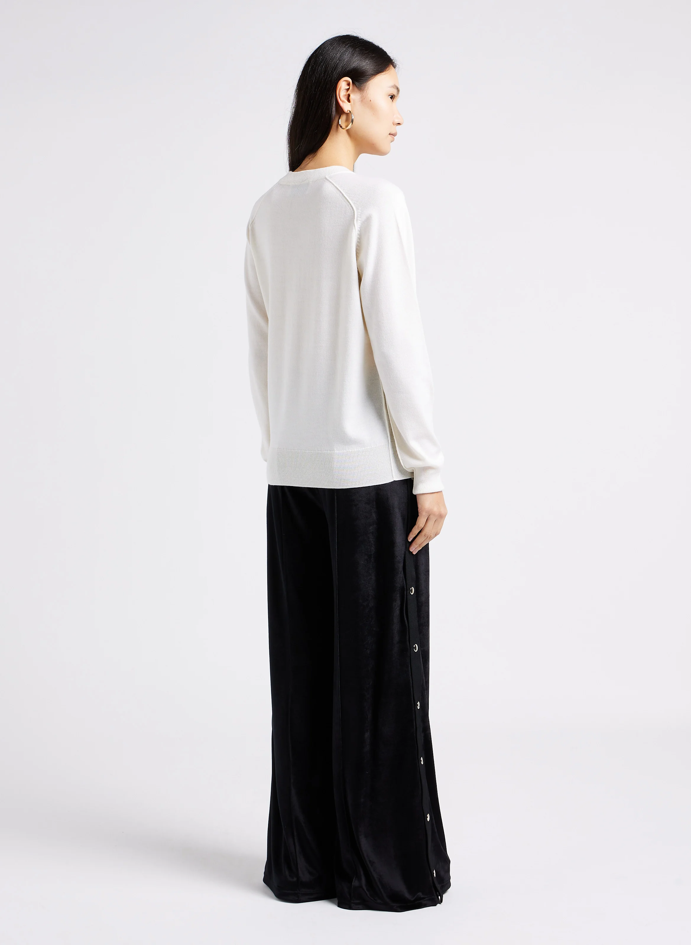 Pantalon large taille haute | Noir