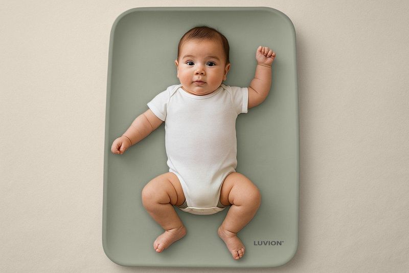 LUVION - Baby Changing Pad - Sage Green - Aankleedkussen - Innovatief en Hygiënisch