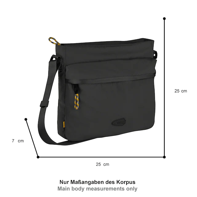 camel active Umhängetasche »Terra« aus recyceltem Nylon und voluminös aufgesetzten Taschen