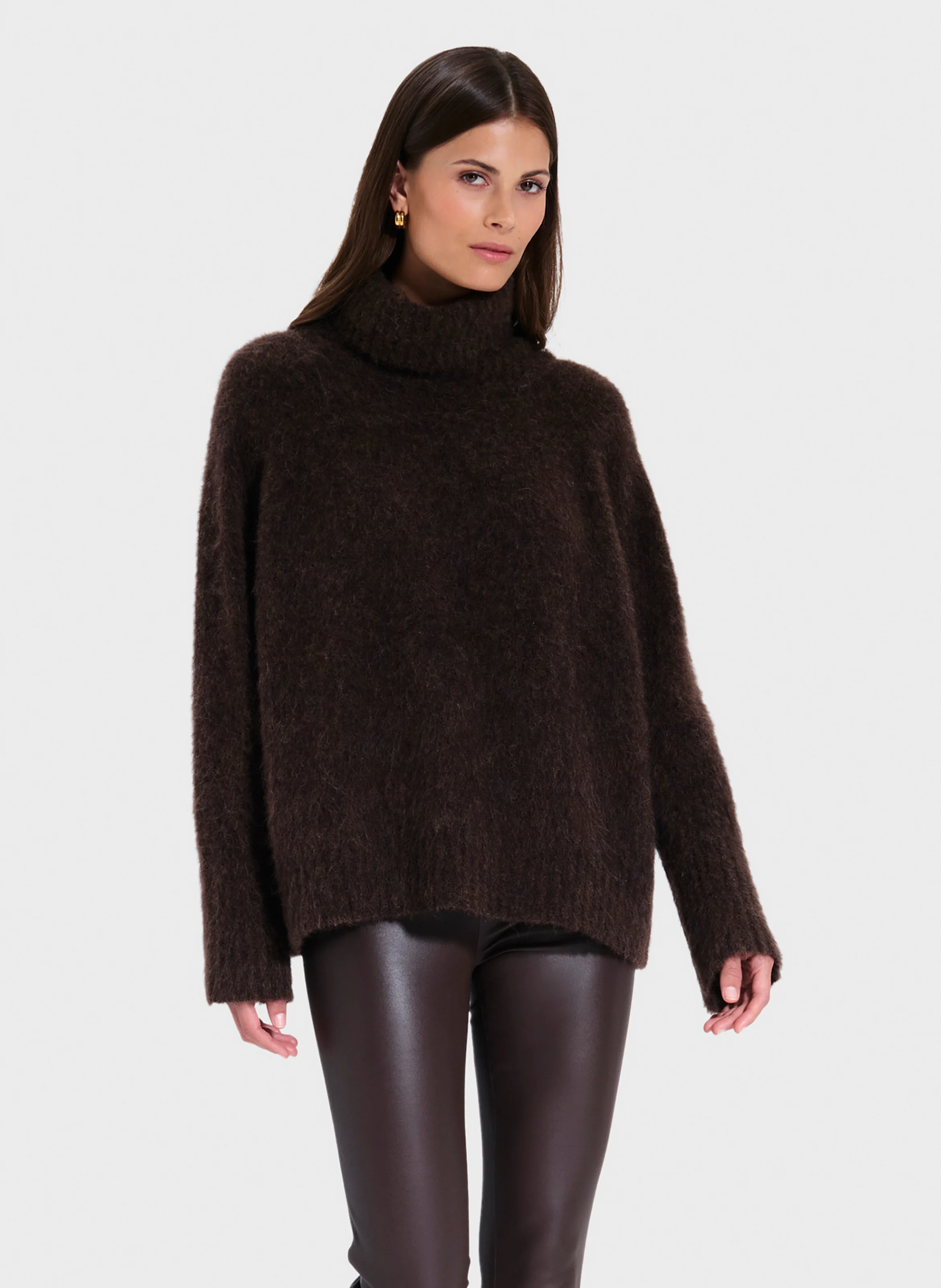 PIYA - Pantalon skinny en cuir | Marron