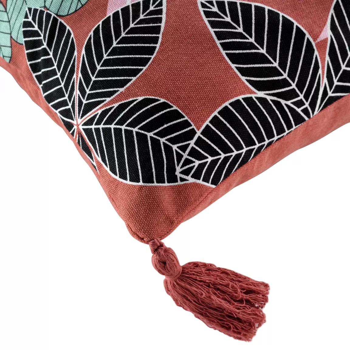 Housse de coussin coton pompons (40 x 40 cm) Wallis Rose
