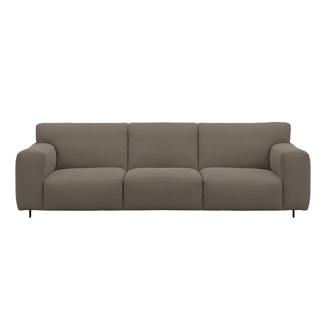 Vesta 4-seter I Tekstil Gianni Grey, standardsøm, sort metallben 10 cm, Comfort CM