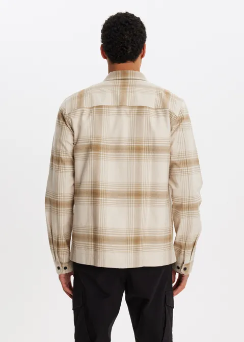 Overshirt met ruiten zand (ZAND)
