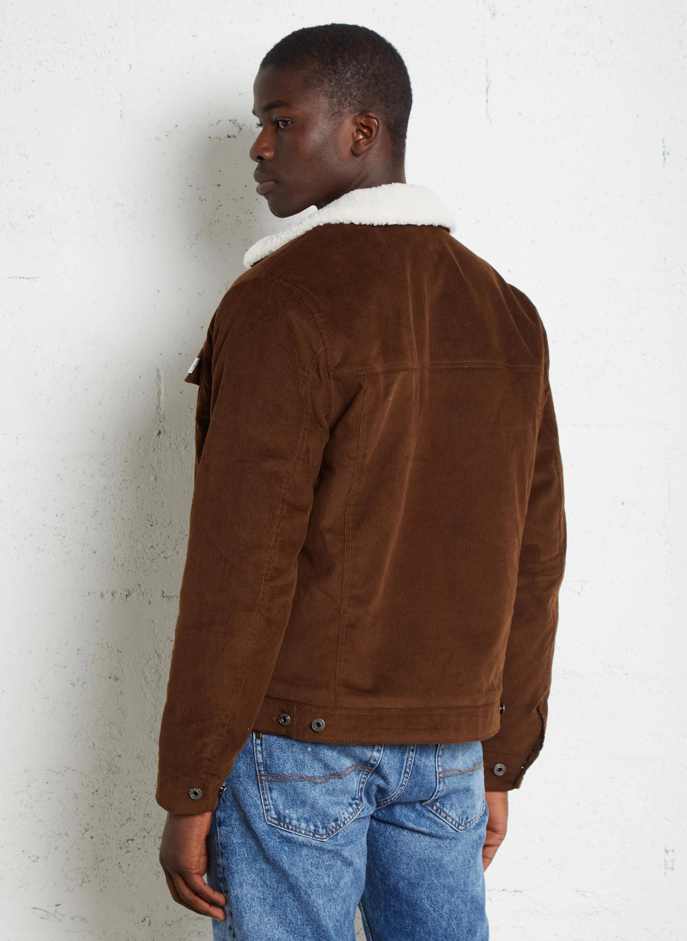 THRIS - Veste col classique en velours de coton | Marron