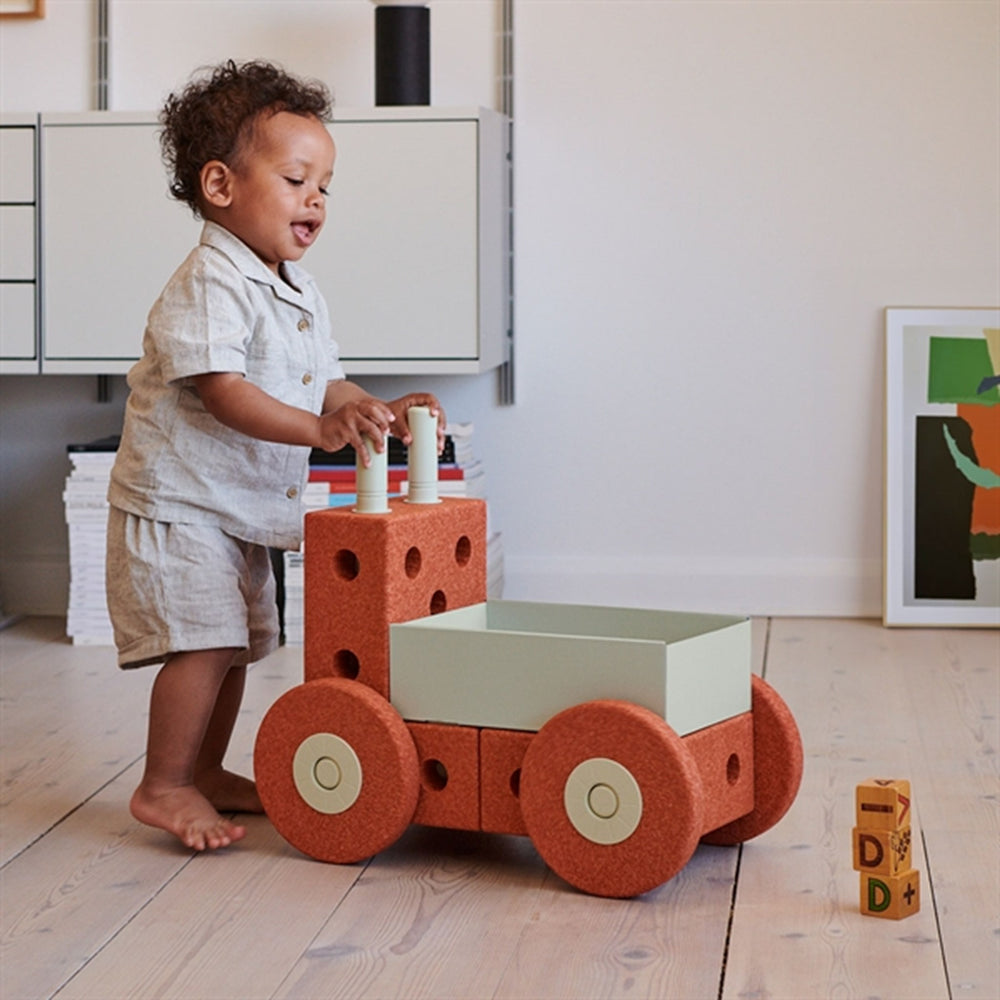 3-i-1 Baby Walker Burnt Orange/Dusty Green | Luksusbaby