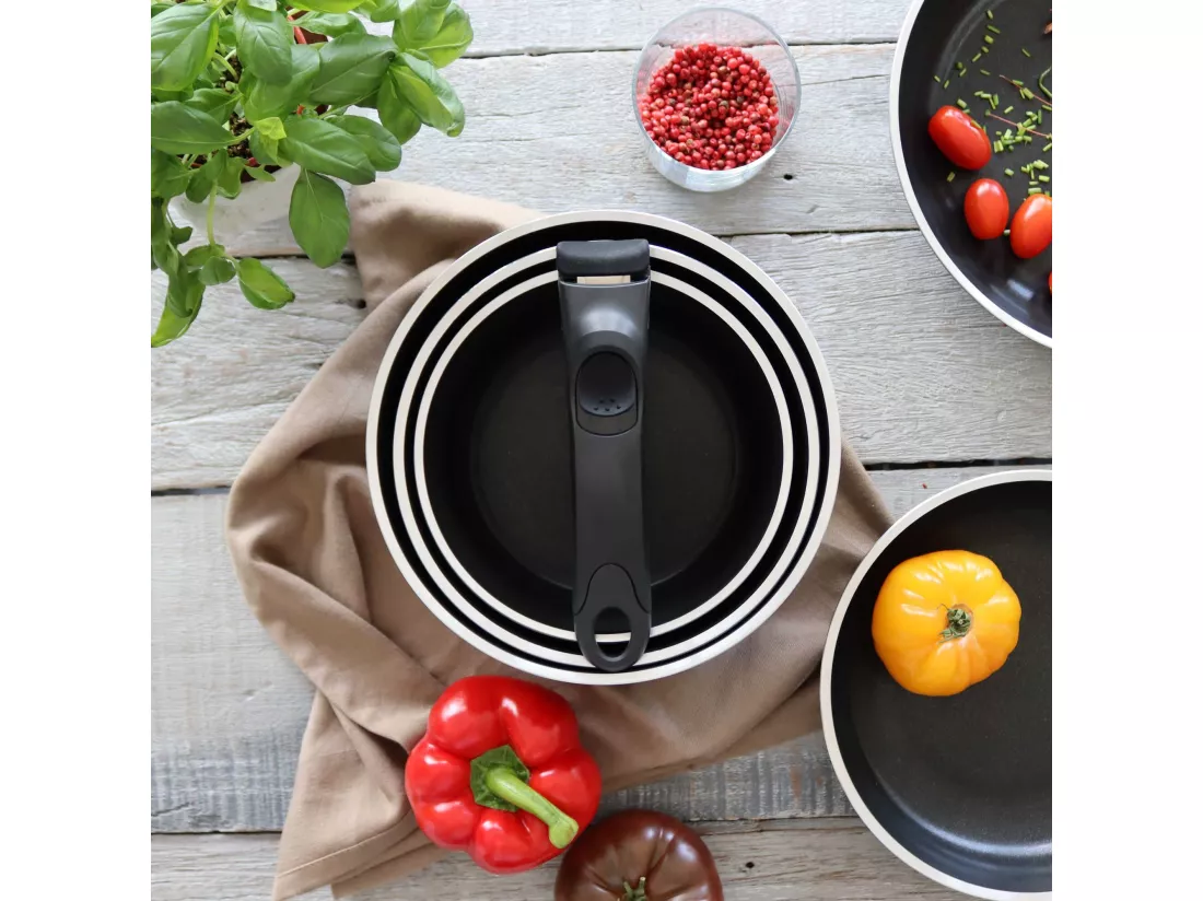 Menastyl - Set De 4 Pieces Casseroles Induction Avec Poignee Amovible