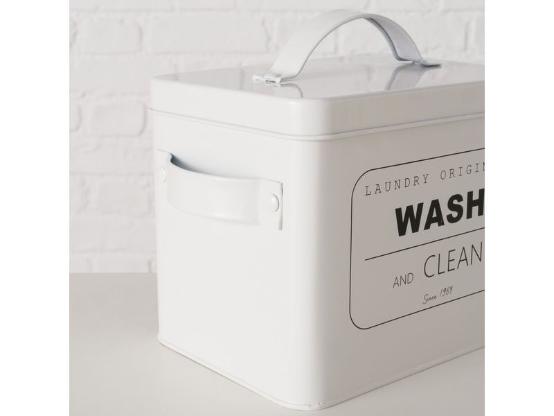 Boltze Waschmittelbox Domestico 4 l, Weiss Waschmittelbehälter für Tabs und Pulver