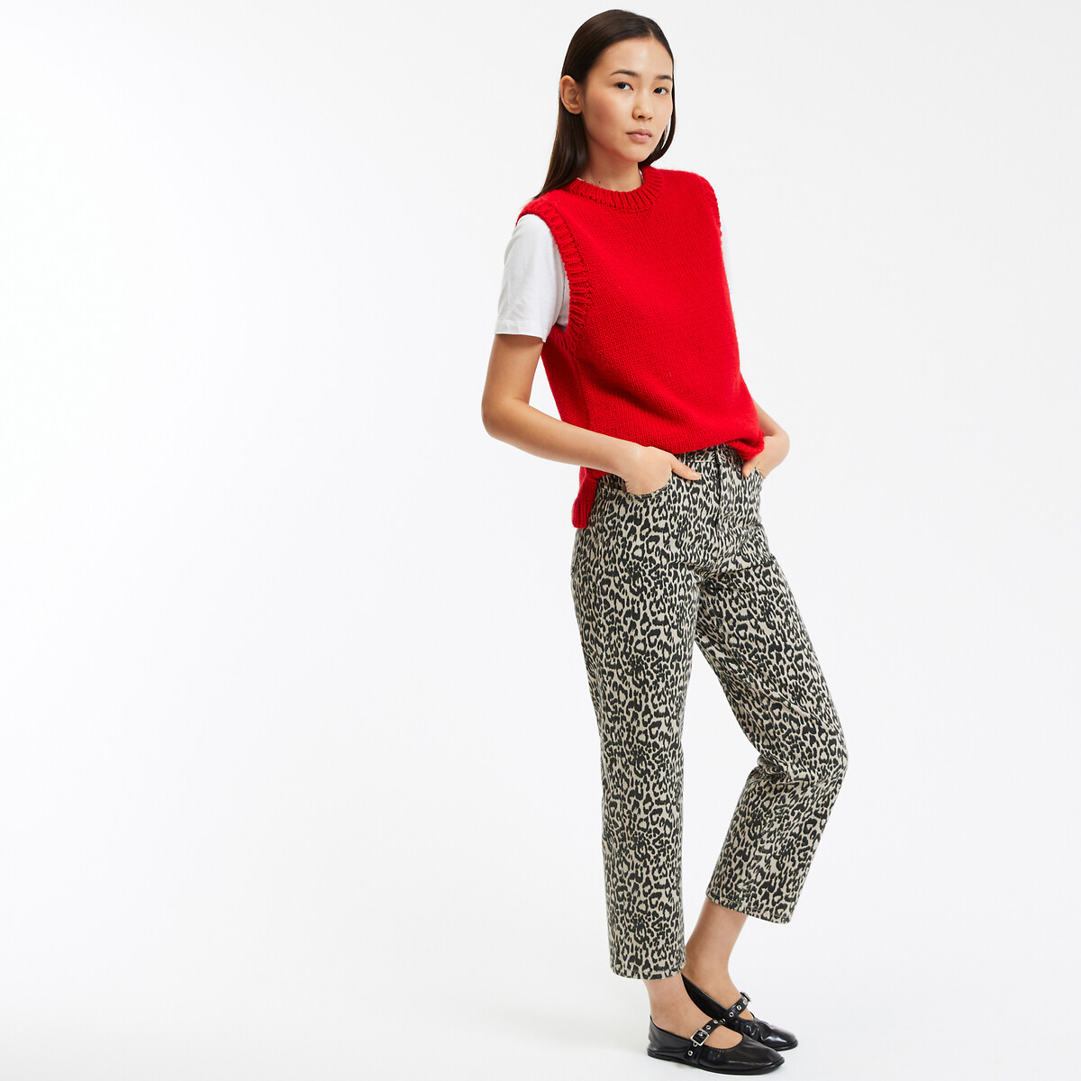COLEÇÕES LA REDOUTE<br>Suéter sem mangas, gola redonda