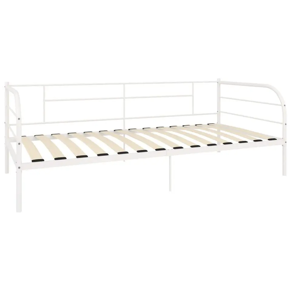 vidaXL - Bedbank - Wit - Metaal - 90x200 cm