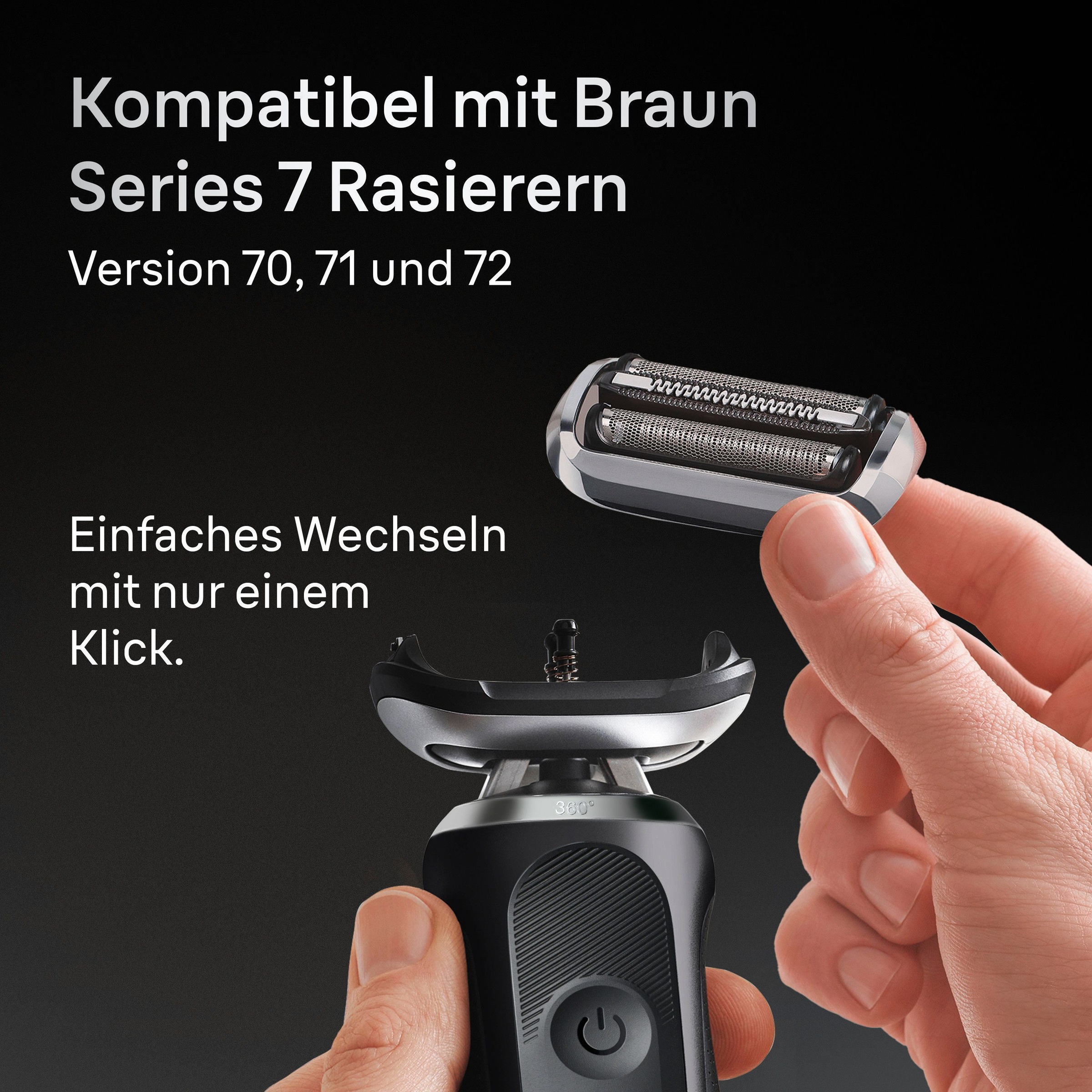 Braun Ersatzscherkopf »Series 7 74S« Kompatibel mit Braun Series 7 Rasierern der Generation 70, 71 und 72