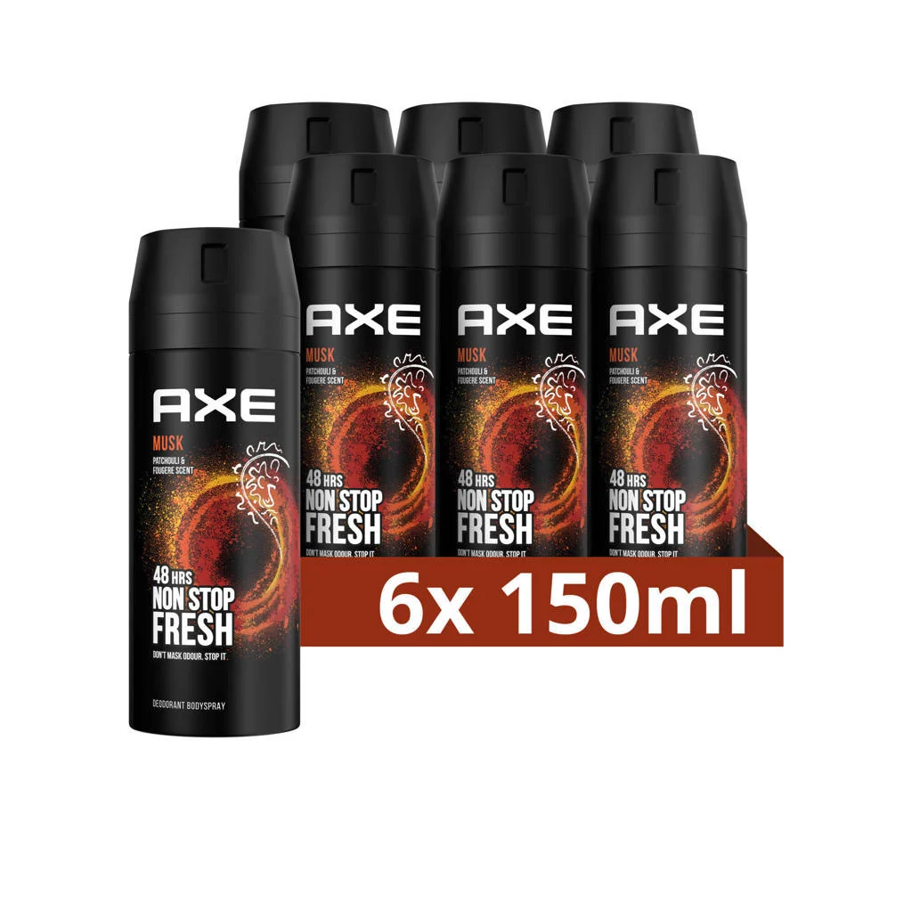 Musk deodorant bodyspray - 6 x 150 ml