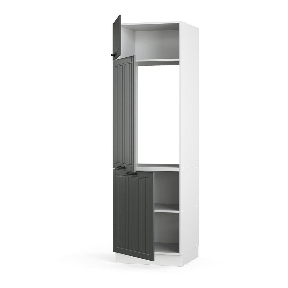 Vicco Kühlumbauschrank 60 cm FAME Line Küchenschrank Küchenzeile Landhaus Anthrazit
