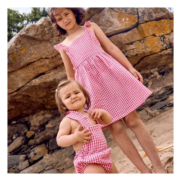 Lililotte Robe Philipinne Vichy | Rose fuschia