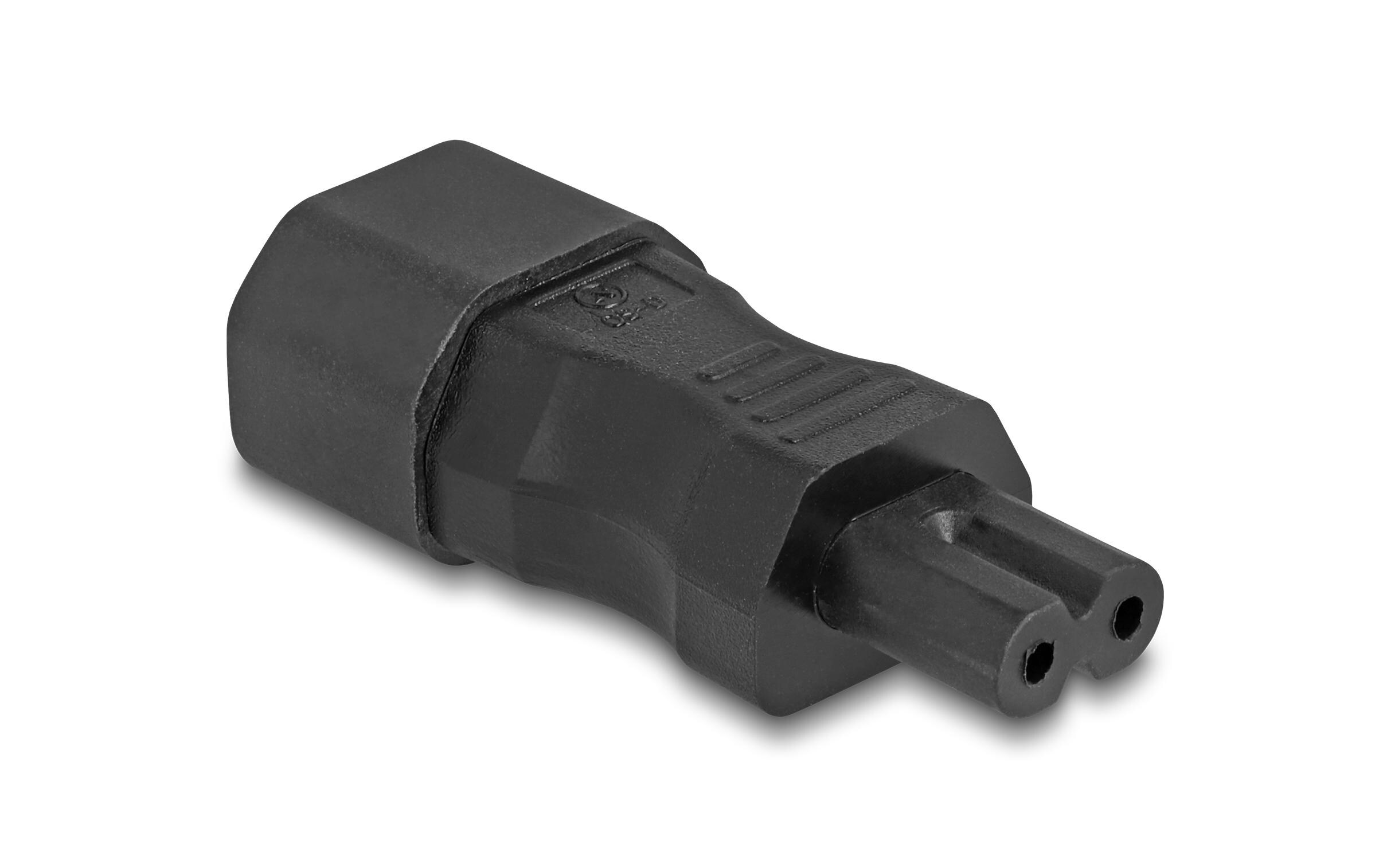 Adapterstecker IEC60320 C14 - C7, geradeDelock Netzadapter IEC 60320 - C14 auf C7, Stecker / Buchse, 2.5 A, gerade