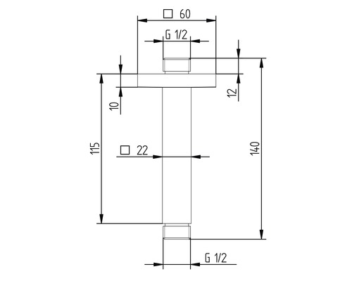 Plafondarm SCHULTE 1/2 inch chroom D96125 02
