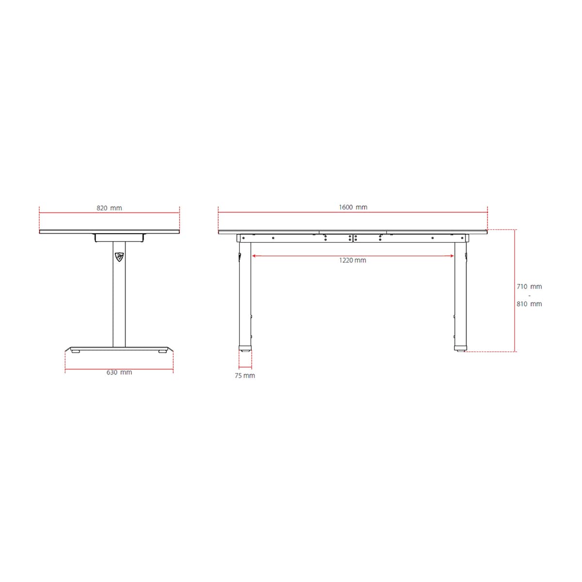 Arozzi Arena gamingbord (hvit rosa)