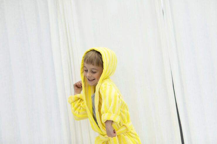 Bongusta Naram Kids Bathrobe Pristine & neon yellow