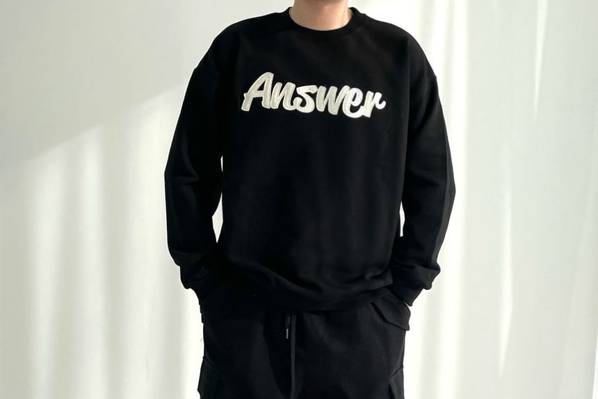SeoulPop - Sweatshirt met losse pasvorm en letters