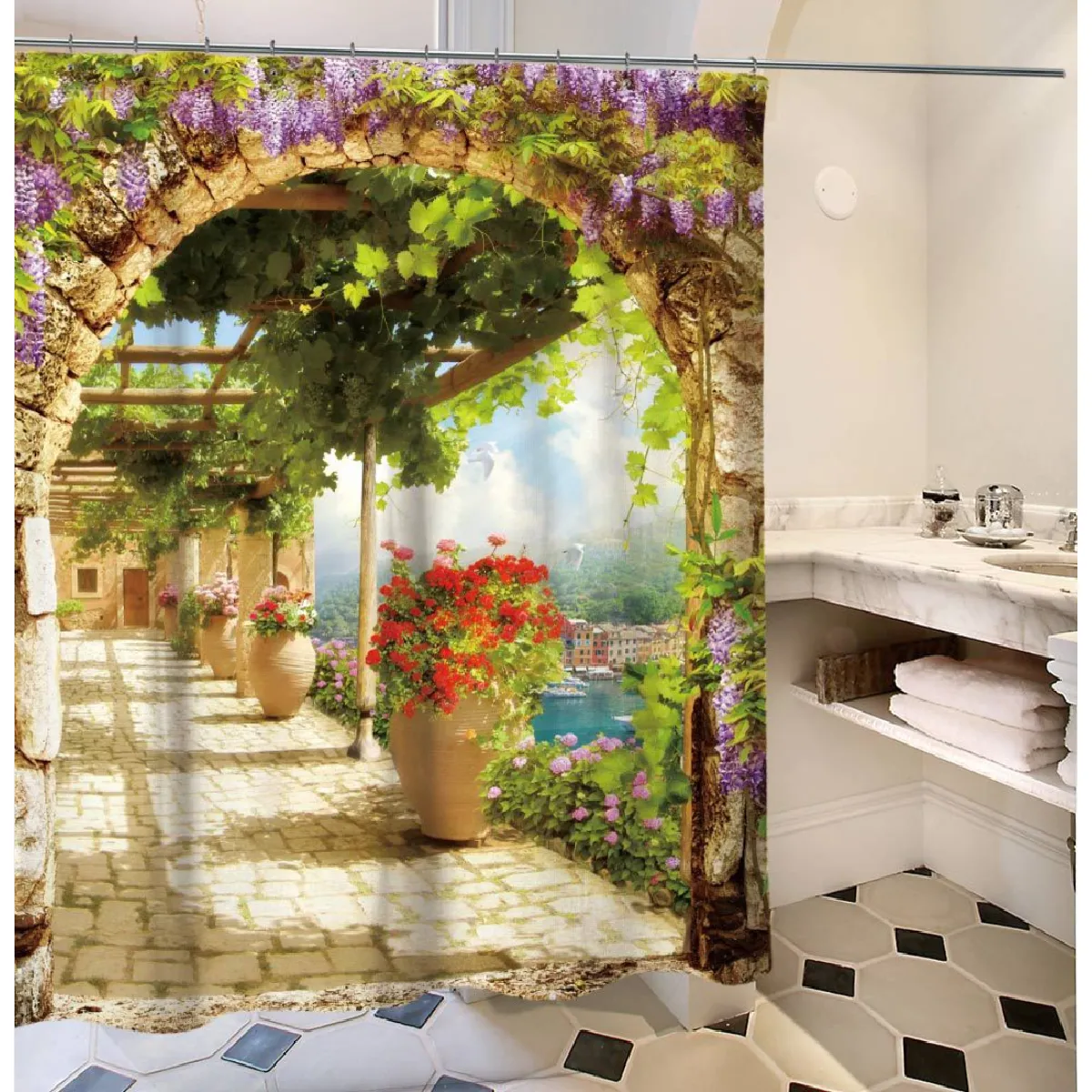 Universal Rideaux de Douche Printemps Vert 150x180cm