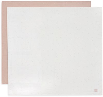 Jollein Musselintepper Twinkling 2-Pack, Off white/Wild Rose