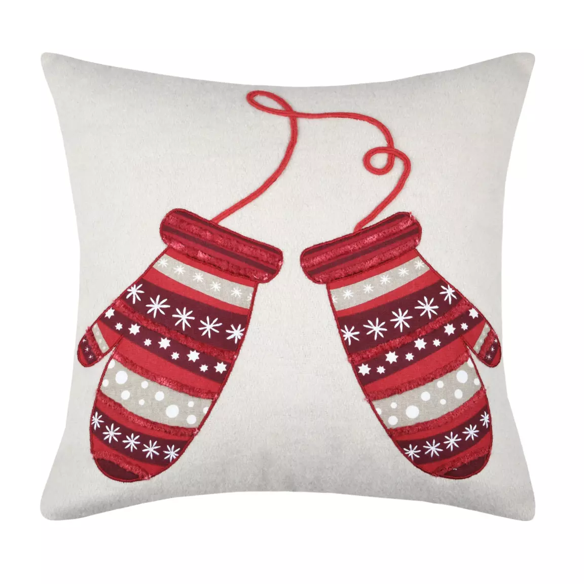 Coussin carré coton (40 x 40 cm) Megève Ecru